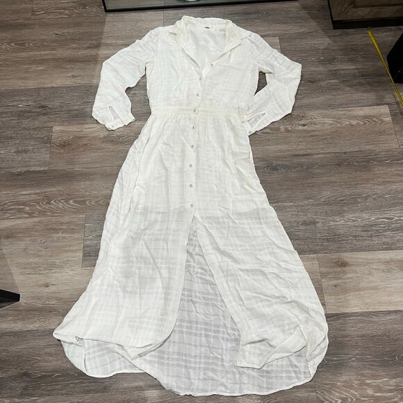Tularosa X Revolve Romi Dress White Collar Botton Down Maxi Dress Size Small - Picture 4 of 9